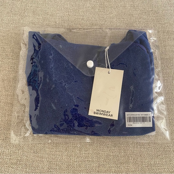 NWT Monday swimwear Santa Catarina one piece - Navy Shimmer - Picture 2 of 4